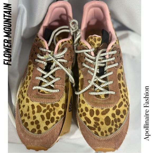 FLOWER MOUNTAIN KOTETSU Animal-print suede sneakers in Pink Brown Tan Size 41 - Picture 5 of 7